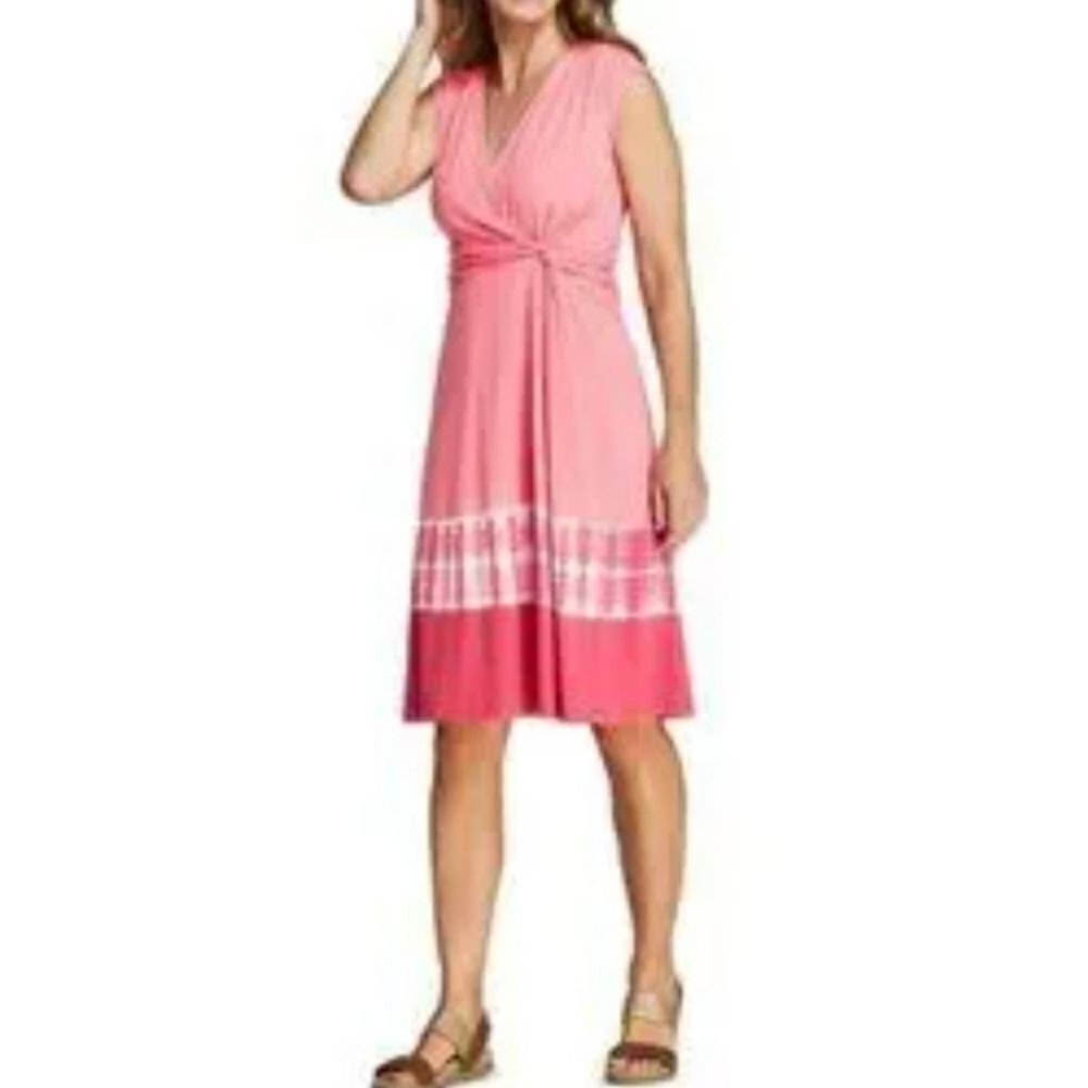 Lands' End Tie Dye Wrap Front Knit Dress. Coastal Cowgirl, Outdoor